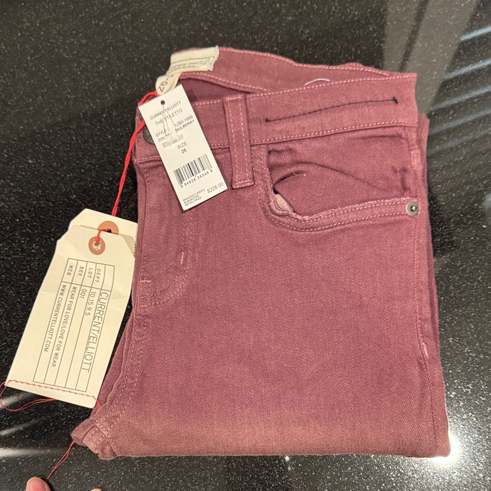 Current/Elliott Wine Skinny Jeans